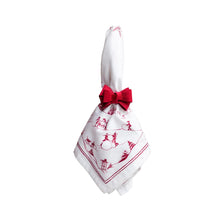 Load image into Gallery viewer, Country estate napkin with red bow napkin holder
