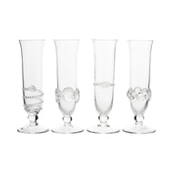 Juliska Heritage Flutes set of 4 each with different design