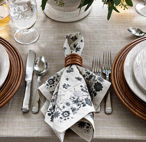 Juliska Mirabelle Noir Linen Napkin - FINAL SALE