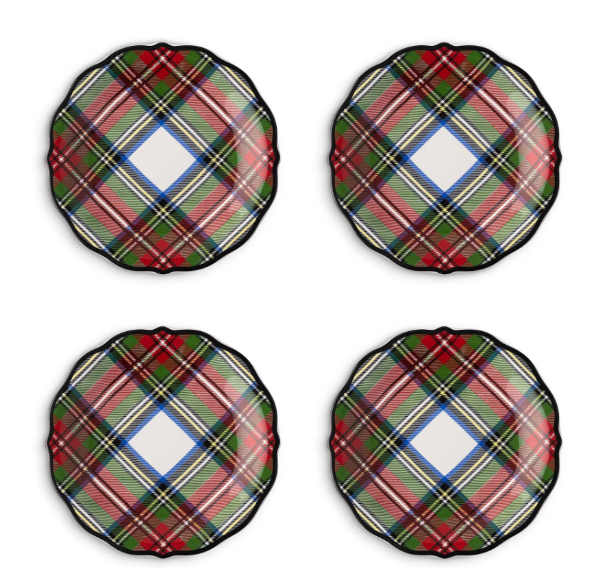 Juliska Stewart Tartan Cocktail Plates - S/4