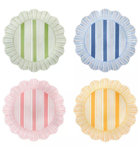 Juliska Cabana Stripe Melamine Dessert/Salad Plate in four colors