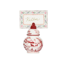 Load image into Gallery viewer, Juliska Country Estate Winter Frolic Ginger Jar Place Card Holder with Card
