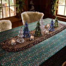 Load image into Gallery viewer, table with a Juliska Klara Tablecloth Evergreen

