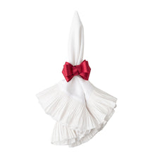 Load image into Gallery viewer, red bow napkin ring around a white napkin

