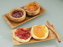 Load image into Gallery viewer, display of Pacific Merchants Acacia Wood Condiment Set and other items set with english muffins and jams
