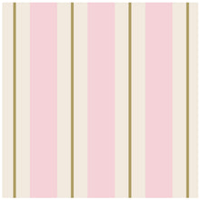 Load image into Gallery viewer, Hester &amp; Cook Pink &amp; Gold Awning Stripe Paper cocktail Napkins
