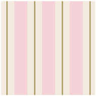 Hester & Cook Pink & Gold Awning Stripe Paper cocktail Napkins
