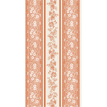 Load image into Gallery viewer, Hester &amp; Cook Pumpkin Burleigh Stripe Paper Napkins - cream and orange stripes each with contrasting floral designs
