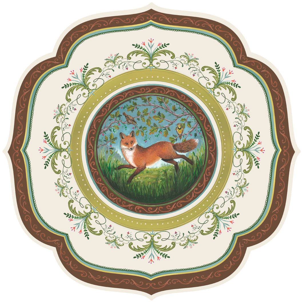 Hester & Cook Die-cut Fanciful Fox China Placemat