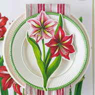 Amaryllis Table Accent on a white plate