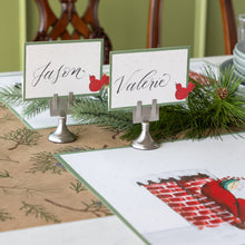 Load image into Gallery viewer, two place cards with red bird accents

