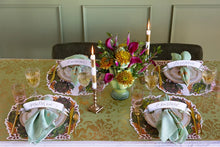 Load image into Gallery viewer, Hester &amp; Cook Die-cut Artichoke Wreath Placemat used on a holiday table 
