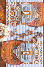 Load image into Gallery viewer, Hester &amp; Cook Die-cut Antique Pumpkin Placemat - 12 Sheets set with cream and silver place settings
