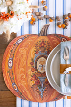 Load image into Gallery viewer, Hester &amp; Cook Die-cut Antique Pumpkin Placemat on a fall themed table

