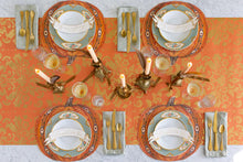 Load image into Gallery viewer, Hester &amp; Cook Die-cut Antique Pumpkin Placemat - 12 Sheets set with sage green and gold place settings
