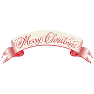 banner with the red script text Merry Christmas