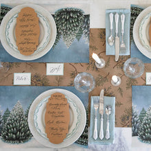 Load image into Gallery viewer, Hester &amp; Cook Juniper Sprigs on Kraft Runner on a Christmas table
