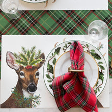Load image into Gallery viewer, Hester &amp; Cook Deer To Me Placemat used on a holiday table
