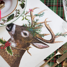 Load image into Gallery viewer, Hester &amp; Cook Deer To Me Placemat used on a holiday table
