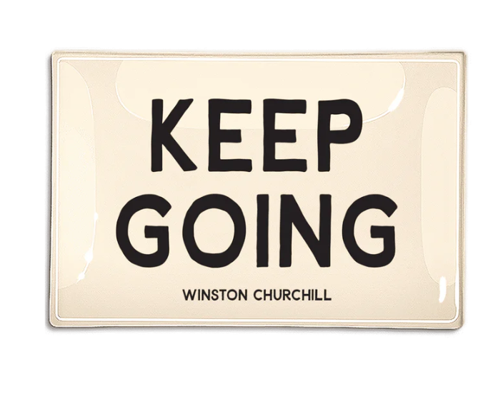 Keep Going Decoupage Glass Tray