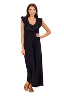 Kimi Ruffle Maxi Dress - Black - FINAL SALE