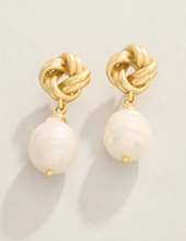 Load image into Gallery viewer, 
Knotted Pearl Earrings Pearl


