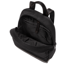 Load image into Gallery viewer, The Longchamp Boxford Backpack in Black Canvas interior showing black interior 
