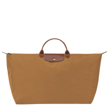 Load image into Gallery viewer, Longchamp Le Pliage Original X-Large Travel Bag in fawn with brown leather trimming and center handles
