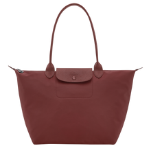 Load image into Gallery viewer, Longchamp Le Pliage One L Shoulder Bag Handbag dark red bag with matching dark red leather stripes and shoulder handles
