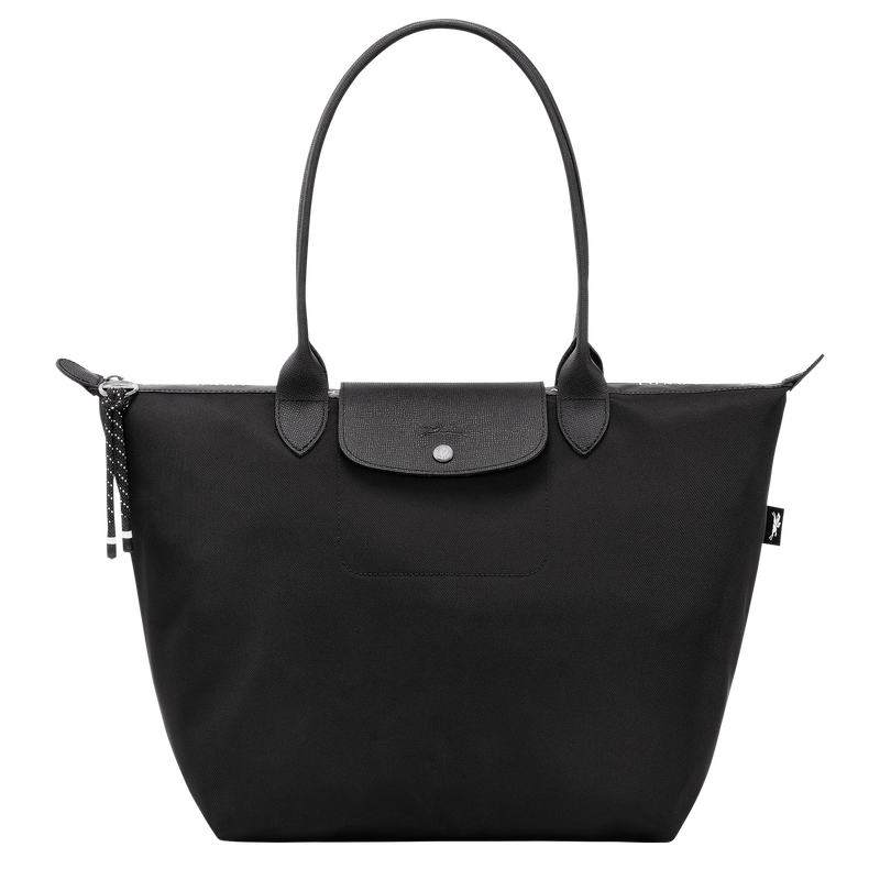 Longchamp Le Pliage Energy Large Shoulder Tote Bag in Black with black leather