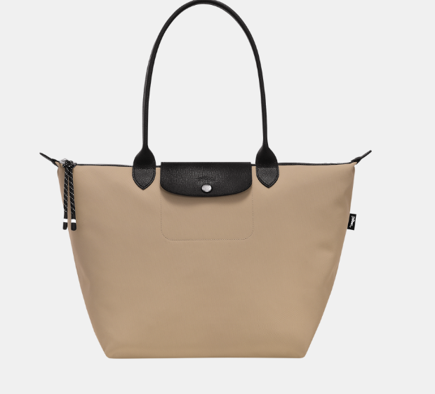 Longchamp Le Pliage Energy Shoulder Tote Bag - Large in Clay with black leather