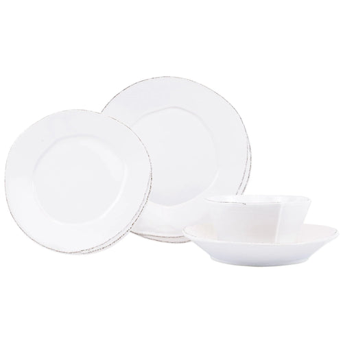 Vietri Lastra Four-Piece Place Setting white