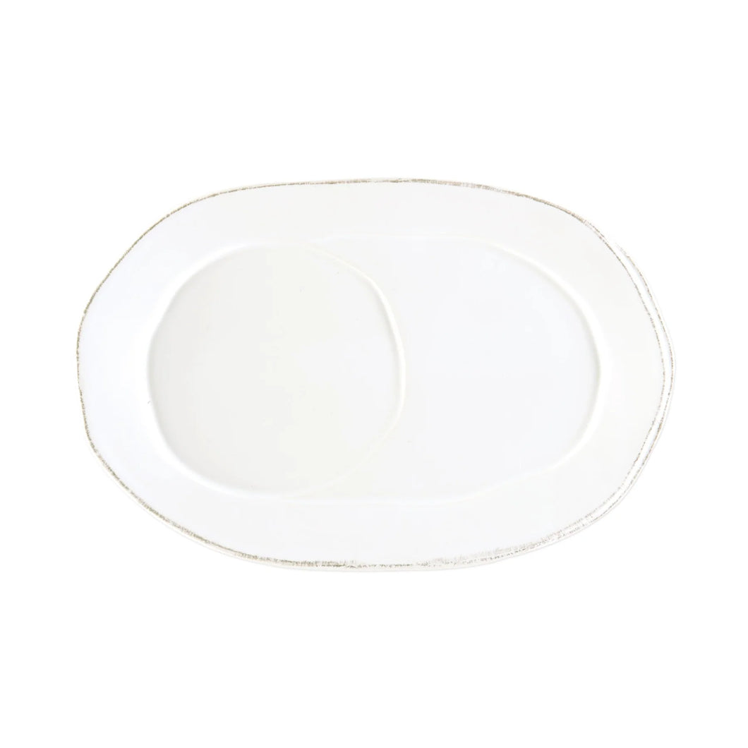 Vietri Lastra Oval Tray - White