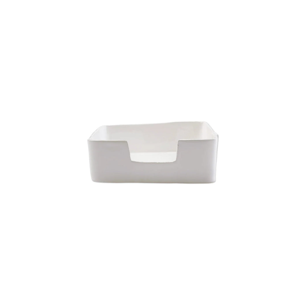 Vietri Lastra White Dinner Napkin Holder - White