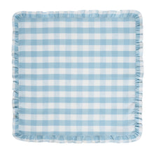 Load image into Gallery viewer, Juliska Gingham Ruffle Napkin ocean open to show gingham pattern and ruffle
