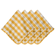 Load image into Gallery viewer, Juliska Gingham Ruffle Napkin Set/4 sunshine yellow
