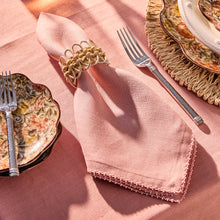 Load image into Gallery viewer, Juliska Berry Scallop Napkin on a matching table cloth
