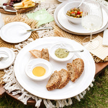 Load image into Gallery viewer, Vietri Luna Condiment Bowls filled with condiments and on a plate with bread 
