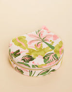 Spartina 449 Large Round Jewelry Travel Case Palm Paradise