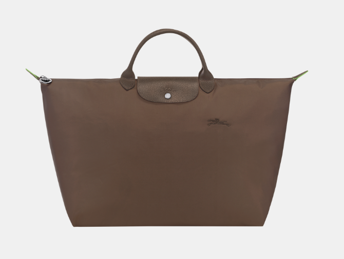 Longchamp Le Pliage Green/Recycled Fabric Large Travel Bag in Terra brown