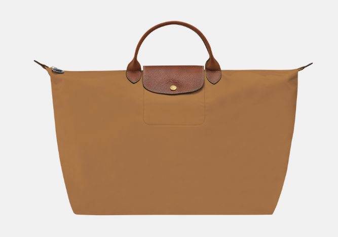 Longchamp Le Pliage Original Large Luggage Travel Bag in fawn brown