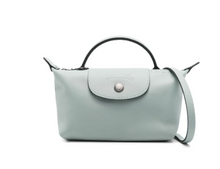 Load image into Gallery viewer, Longchamp Le Pliage Xtra Leather Pouch X-Small in pale blue gray
