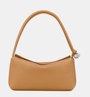 Longchamp Le Roseau Medium Leather Shoulder Bag in the color Walnut