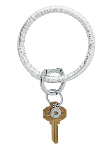 Leather Big O Key Ring - Quicksilver Croc - FINAL SALE