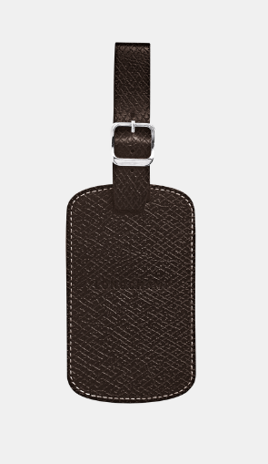 Longchamp Boxford Luggage Tag in dark brown Mocha leather