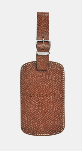 Longchamp Boxford Luggage Tag in Brown leather