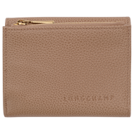 tan wallet with gold zipper