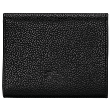 Load image into Gallery viewer, Longchamp Le Foulonné Compact Leather Wallet Black
