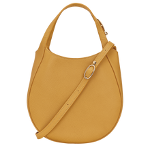 Load image into Gallery viewer, Longchamp Le Foulonné Leather Handbag - Small - Nutmeg shoing handles and shoulder strap
