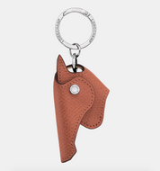 Longchamp Leather Key Ring - Rust